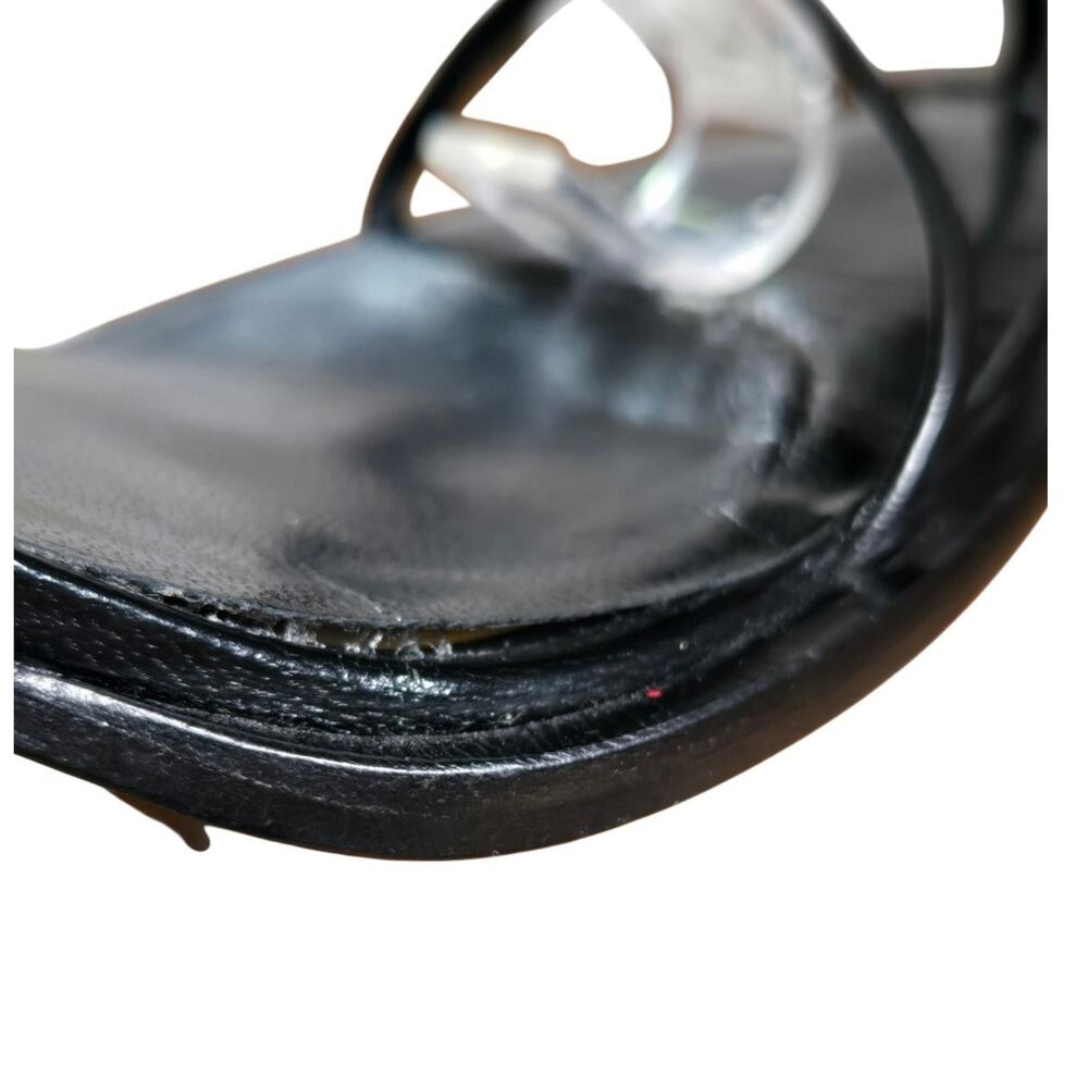 SOLD The Row Minimalist Quiet Luxury Black Leather T-Strap Strappy Sandals Heels - Picture 11 of 11
